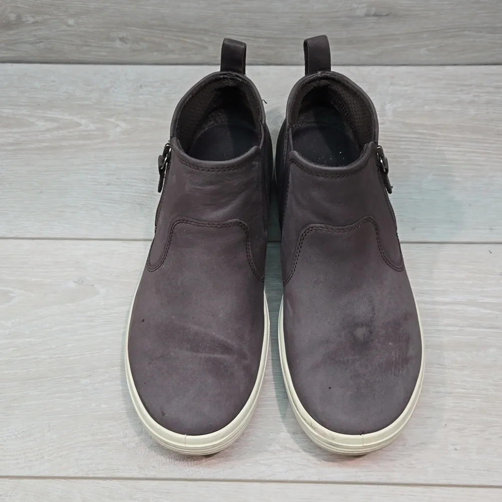 Ecco Womens Ankle Sneakers Leather Flats boots shoes sz 39/8-8.5
